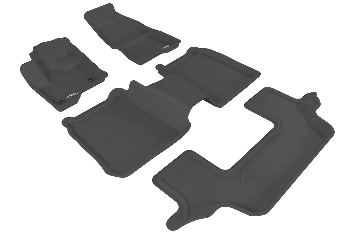 3D MAXpider Custom Fit Floor Liner Black for 2009-2019 FORD FLEX Without Center Console, All 3 Rows