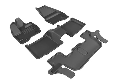 3D MAXpider Custom Fit Floor Liner Black for 2011-2014 FORD EXPLORER, 2nd Row With Center Console