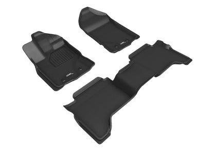 3D MAXpider Custom Fit Floor Liner Black for 2019-2023 FORD RANGER SuperCrew Cab