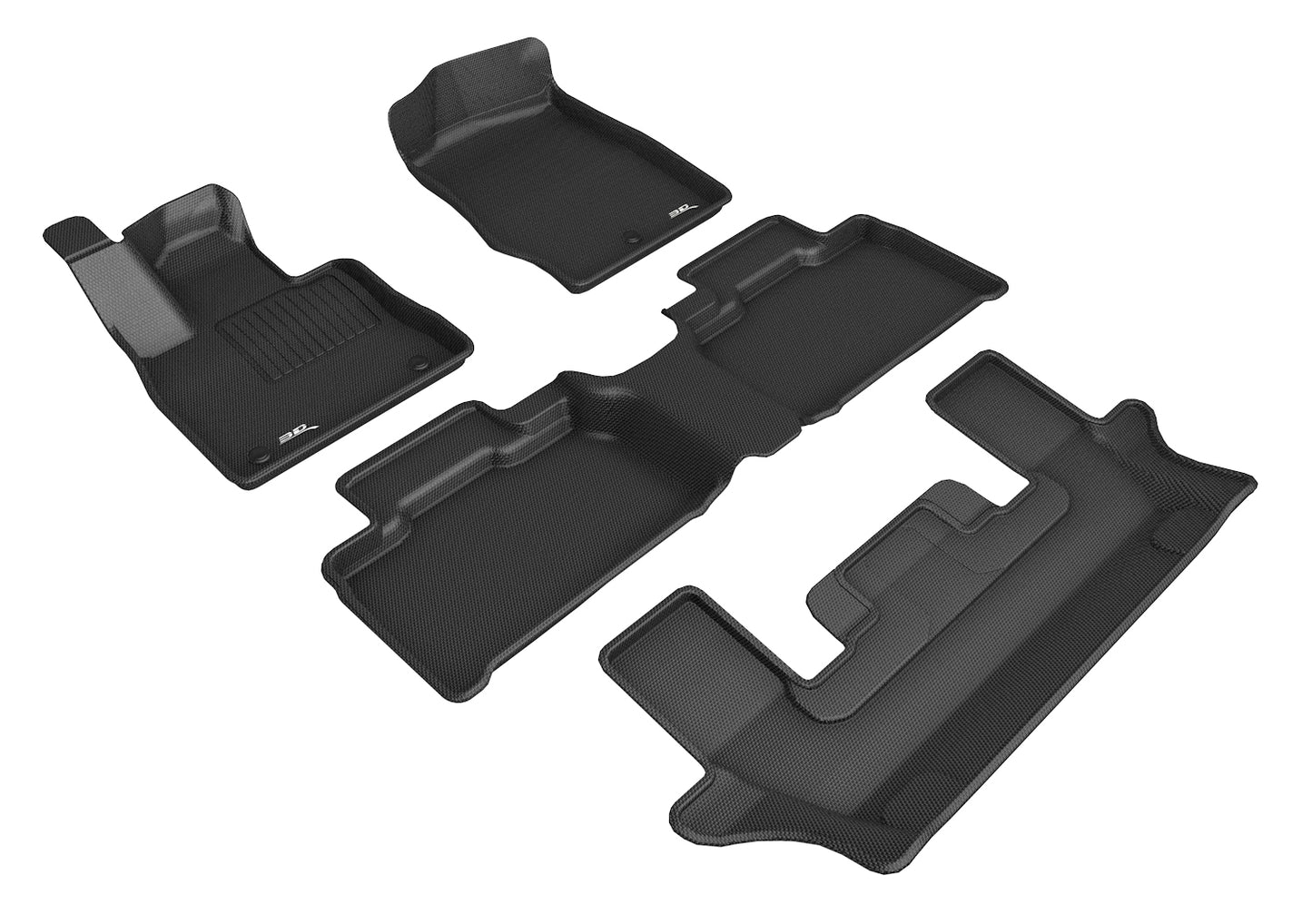 3D MAXpider Custom Fit Floor Liner Black for 2020-2023 FORD EXPLORER Bucket Seat, All 3 Rows