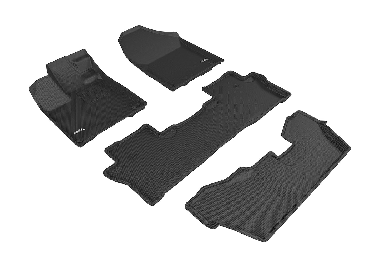 3D MAXpider Custom Fit Floor Liner Black for 2016-2022 HONDA PILOT Fits 8 Seaters, All 3 Rows