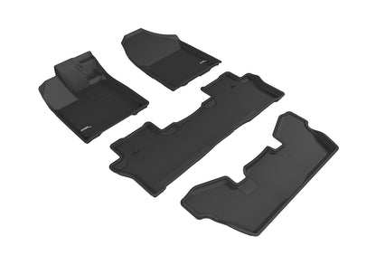 3D MAXpider Custom Fit Floor Liner Black for 2016-2022 HONDA PILOT Fits 7 Seater All 3 Rows