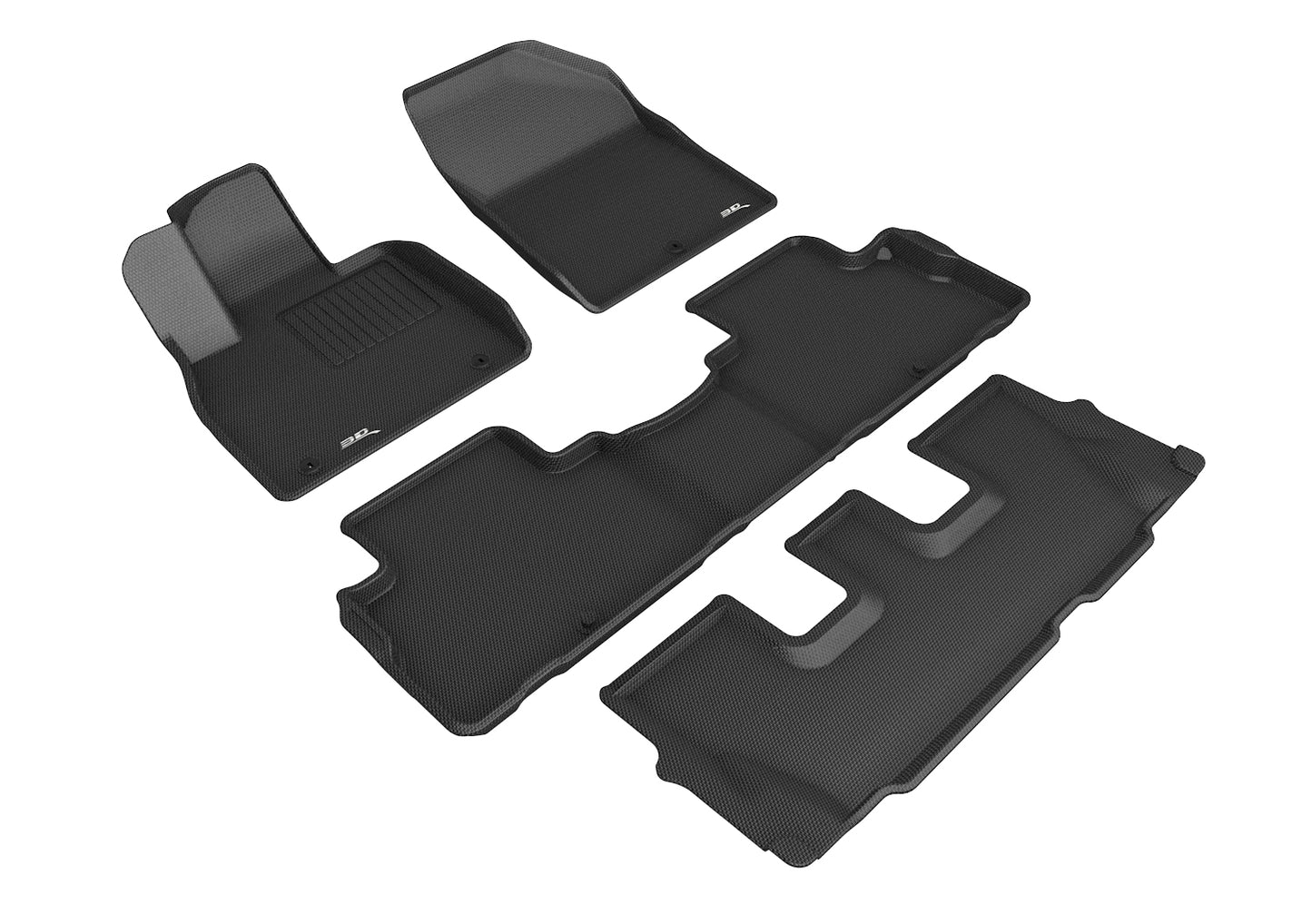 3D MAXpider Custom Fit Floor Liner Black for 2020-2023 HYUNDAI PALISADE Fits 8 Seaters All 3 Rows