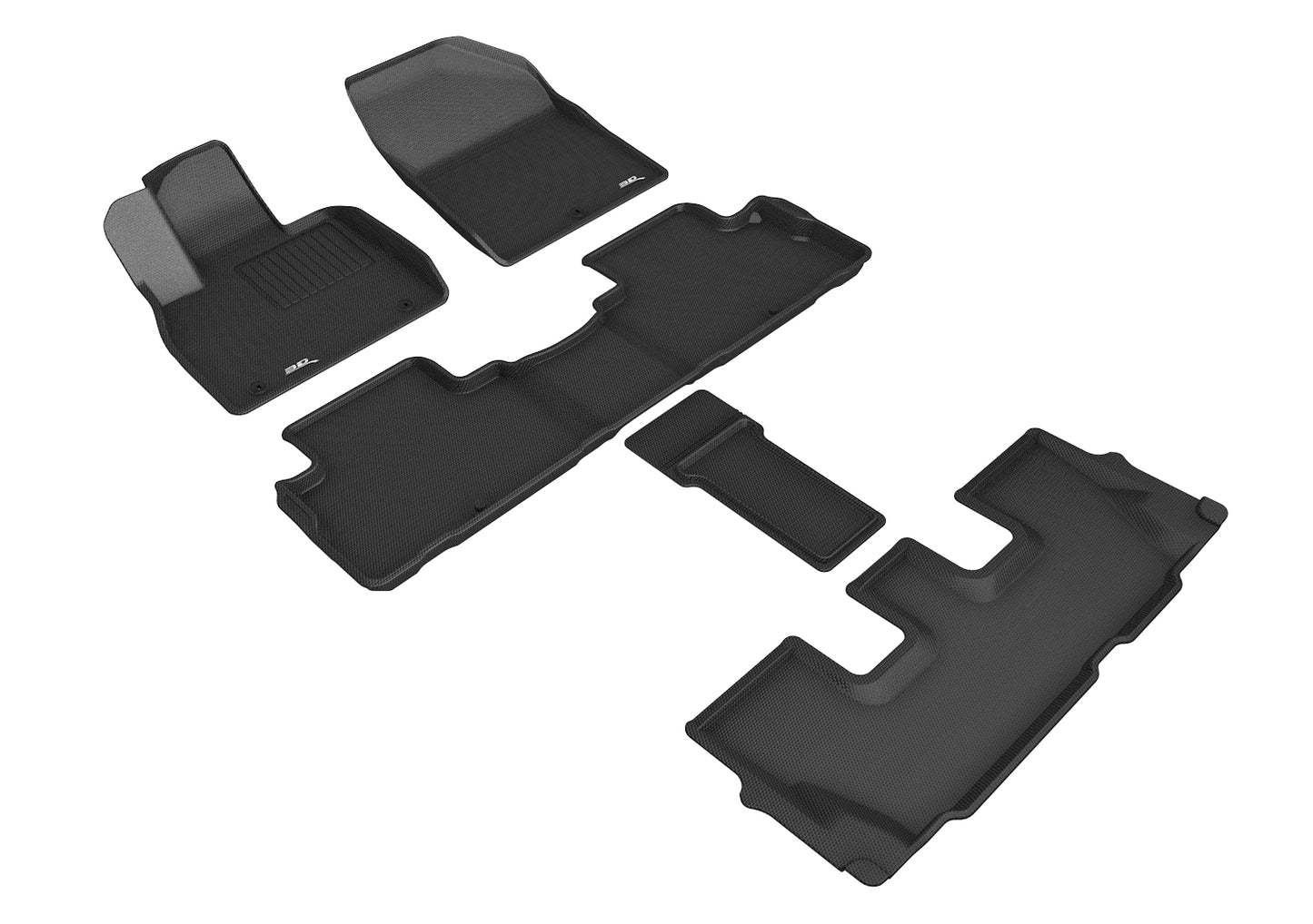 3D MAXpider Custom Fit Floor Liner Black for 2020-2023 HYUNDAI PALISADE Fits 7 Seaters All 3 Rows