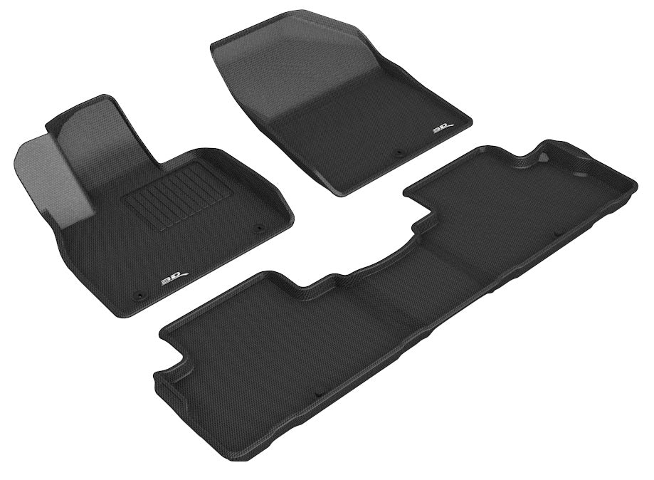 3D MAXpider Custom Fit Floor Liner Black for 2020-2022 HYUNDAI PALISADE 1st and 2nd Rows