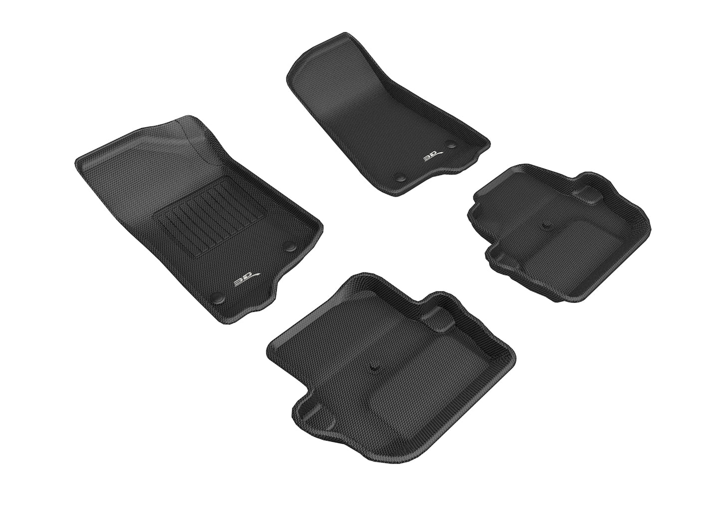 3D MAXpider Custom Fit Floor Liner Black for 2018-2023 JEEP WRANGLER 2-Door