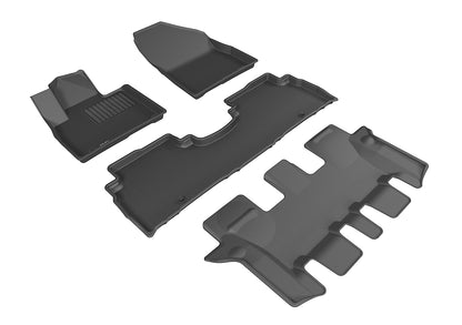3D MAXpider Custom Fit Floor Liner Black for 2016-2020 KIA SORENTO, All 3 Rows