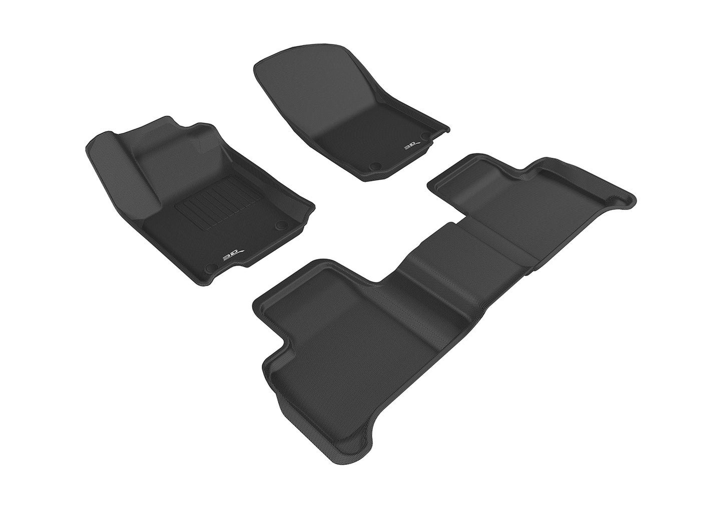 3D MAXpider Custom Fit Floor Liner Black for 2016-2019 MERCEDES-BENZ GLE-CLASS, 1st and 2nd Rows Only