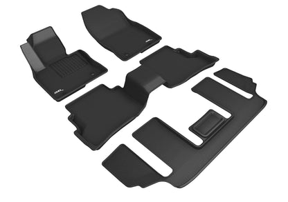 3D MAXpider Custom Fit Floor Liner Black for 2020-2023 MAZDA CX-9 Fits 6 Passengers With Center Console - All 3 Rows