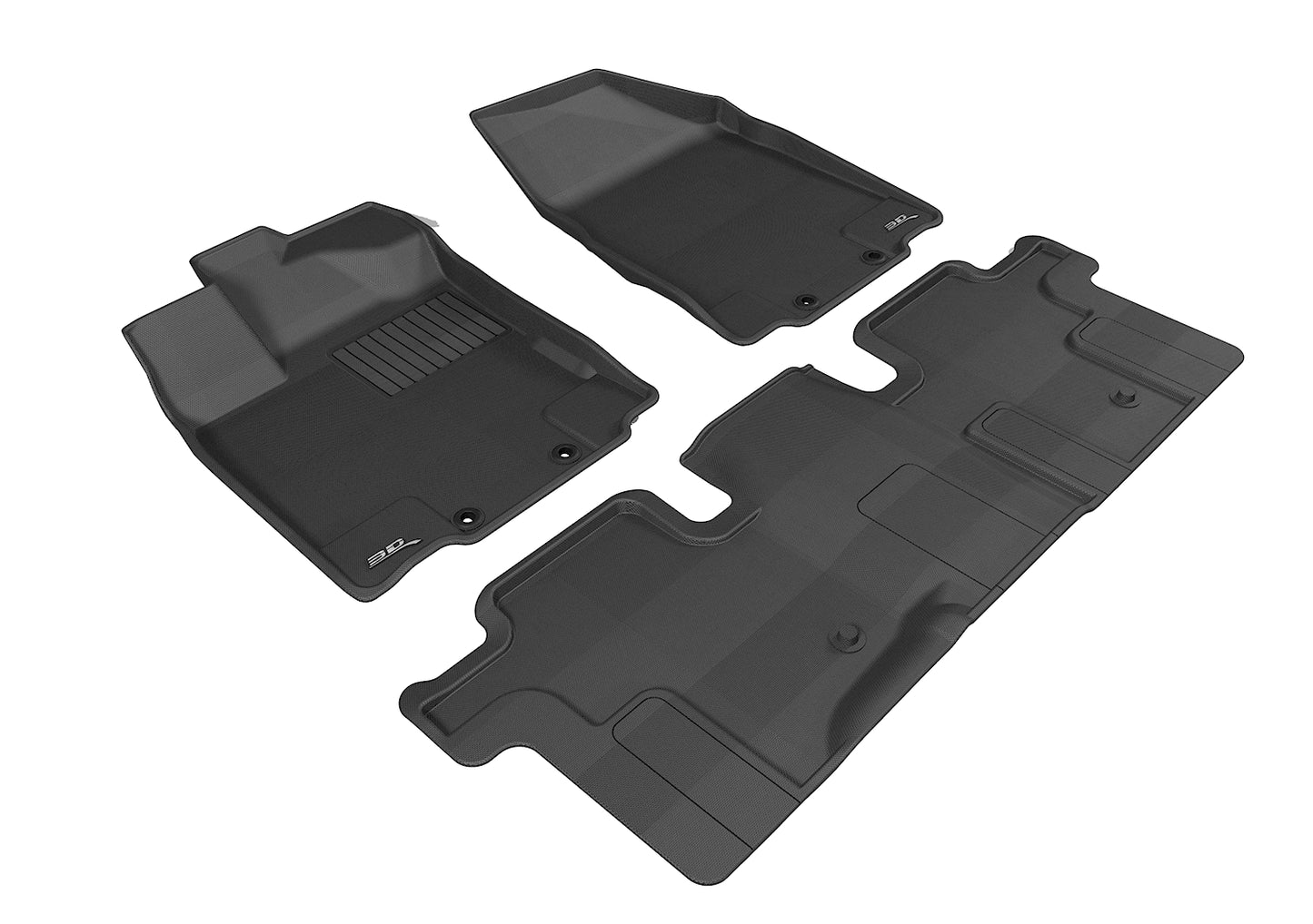 3D MAXpider Custom Fit Floor Liner Black for 2013-2020 NISSAN PATHFINDER 1st and 2nd Rows