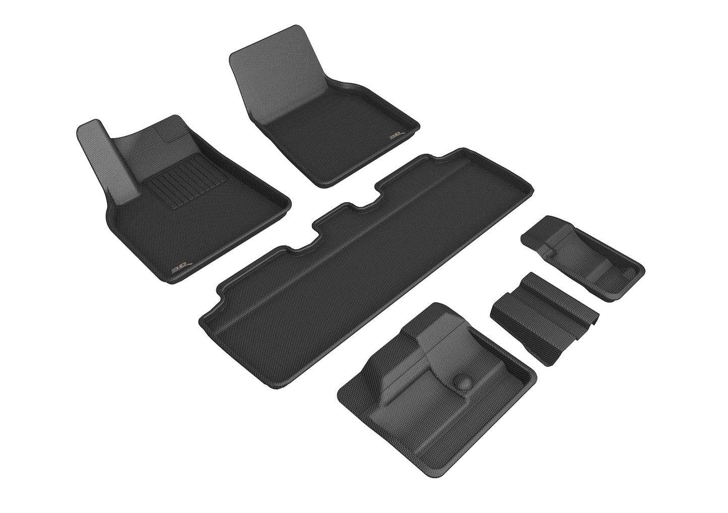3D MAXpider Custom Fit Floor Liner Black for 2021-2023 TESLA MODEL Y 7 Seaters -All 3 Rows
