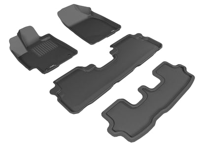 3D MAXpider Custom Fit Floor Liner Black for 2008-2013 TOYOTA HIGHLANDER, Gas Models, All 3 Rows