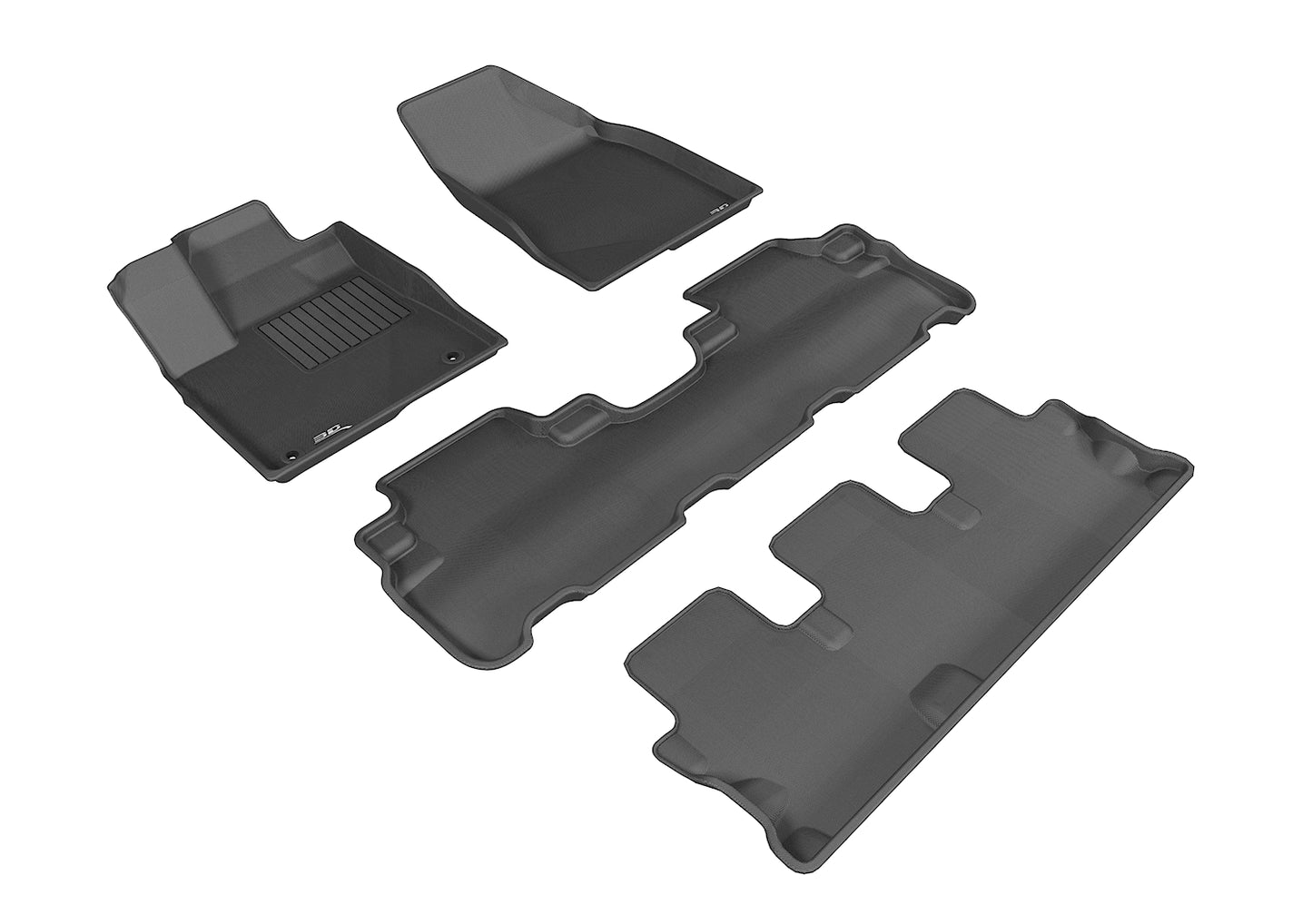 3D MAXpider Custom Fit Floor Liner Black for 2014-2019 TOYOTA HIGHLANDER All 3 Rows